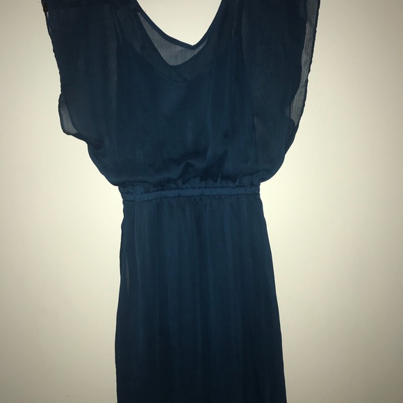 Sold Express Navy Sheer Flowy Dress - Picture 4 of 4